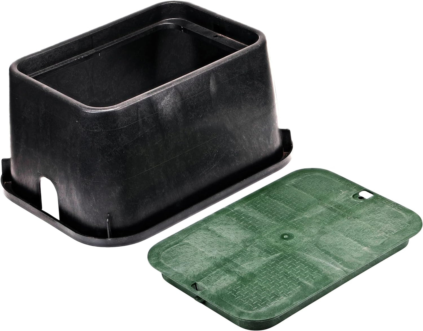 Caja válvula riego 15x22pulg 12pulg altura negra cubierta