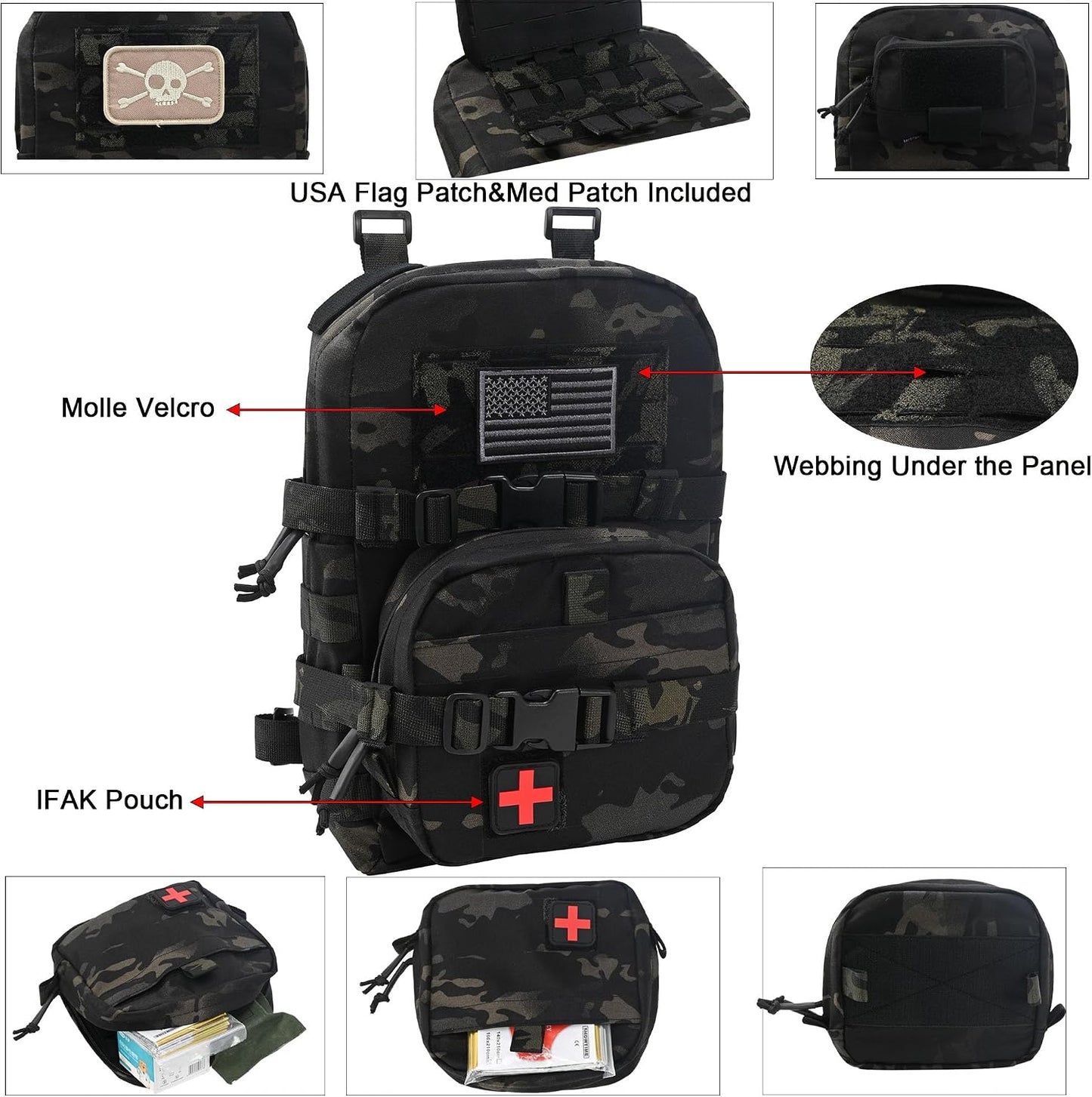 Hydropack Molle 2l con IFAK y parche Med