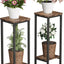 2 Soportes plantas madera 2 niveles estante cuadrado moderno