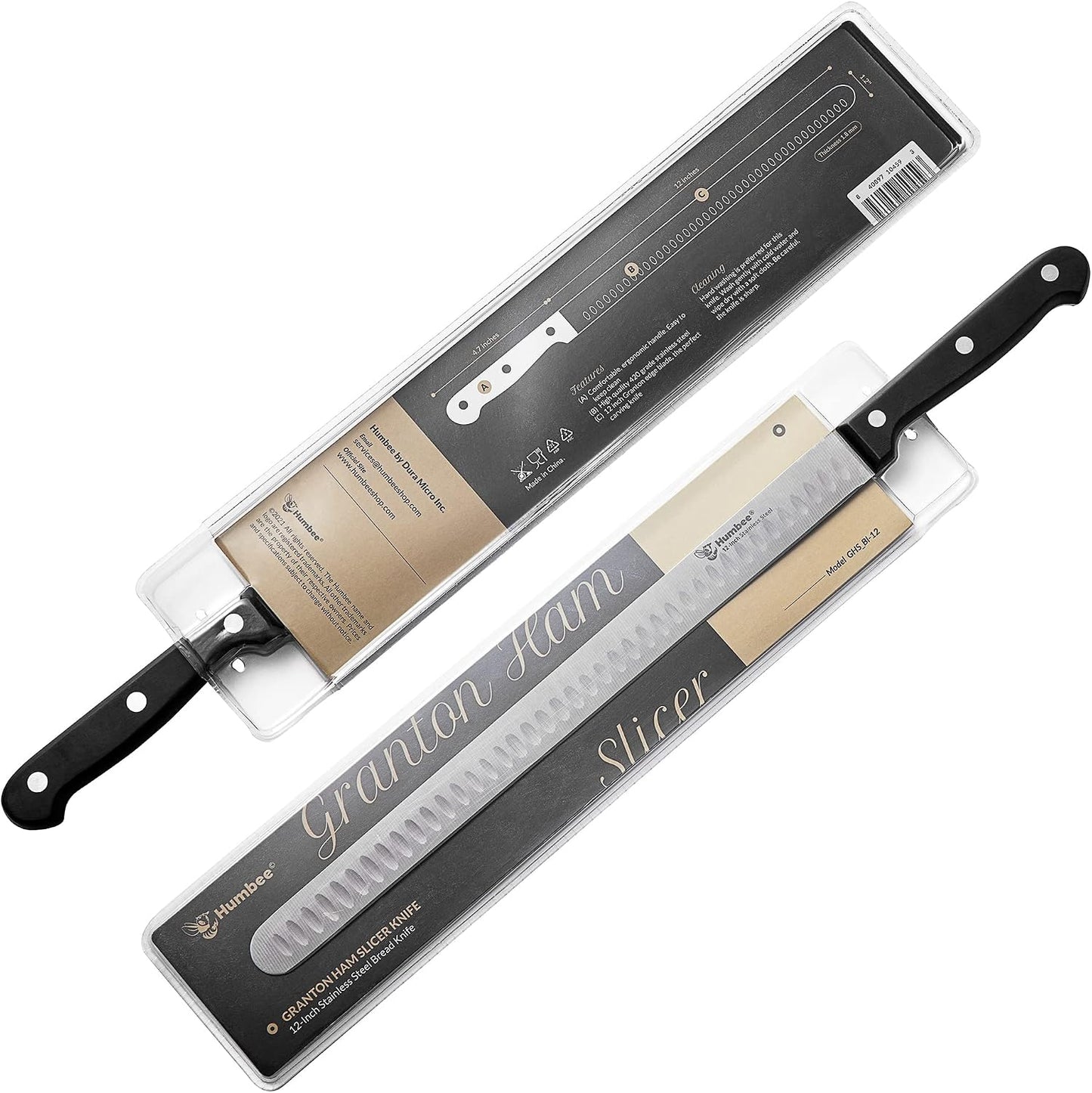 Cuchillo trinchar 12pulg acero inox Granton cocina