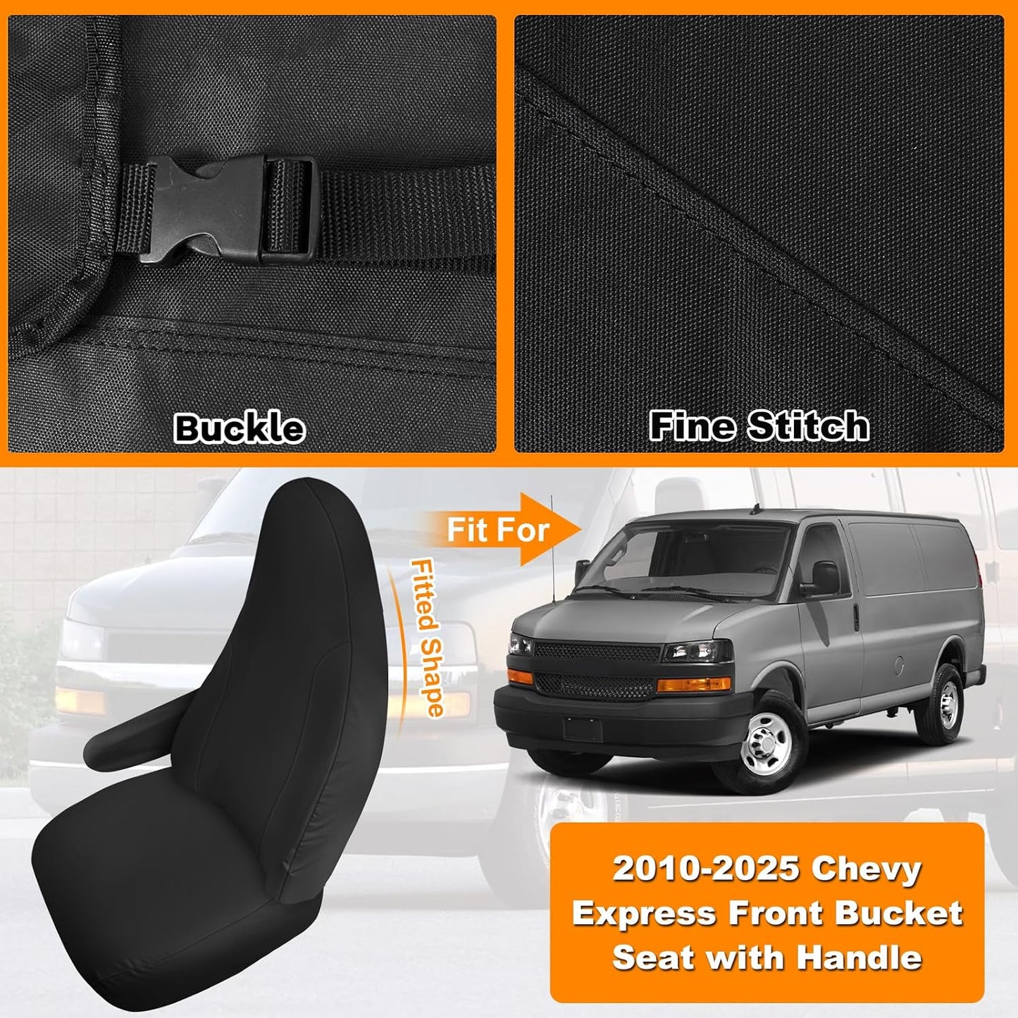 Fundas asiento Chevy Express 2010-25 apertura manija
