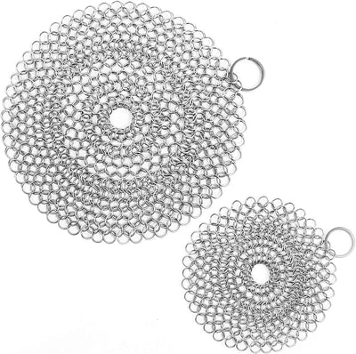 Limpiador sartén hierro fundido acero inox 7 y 5 pulg