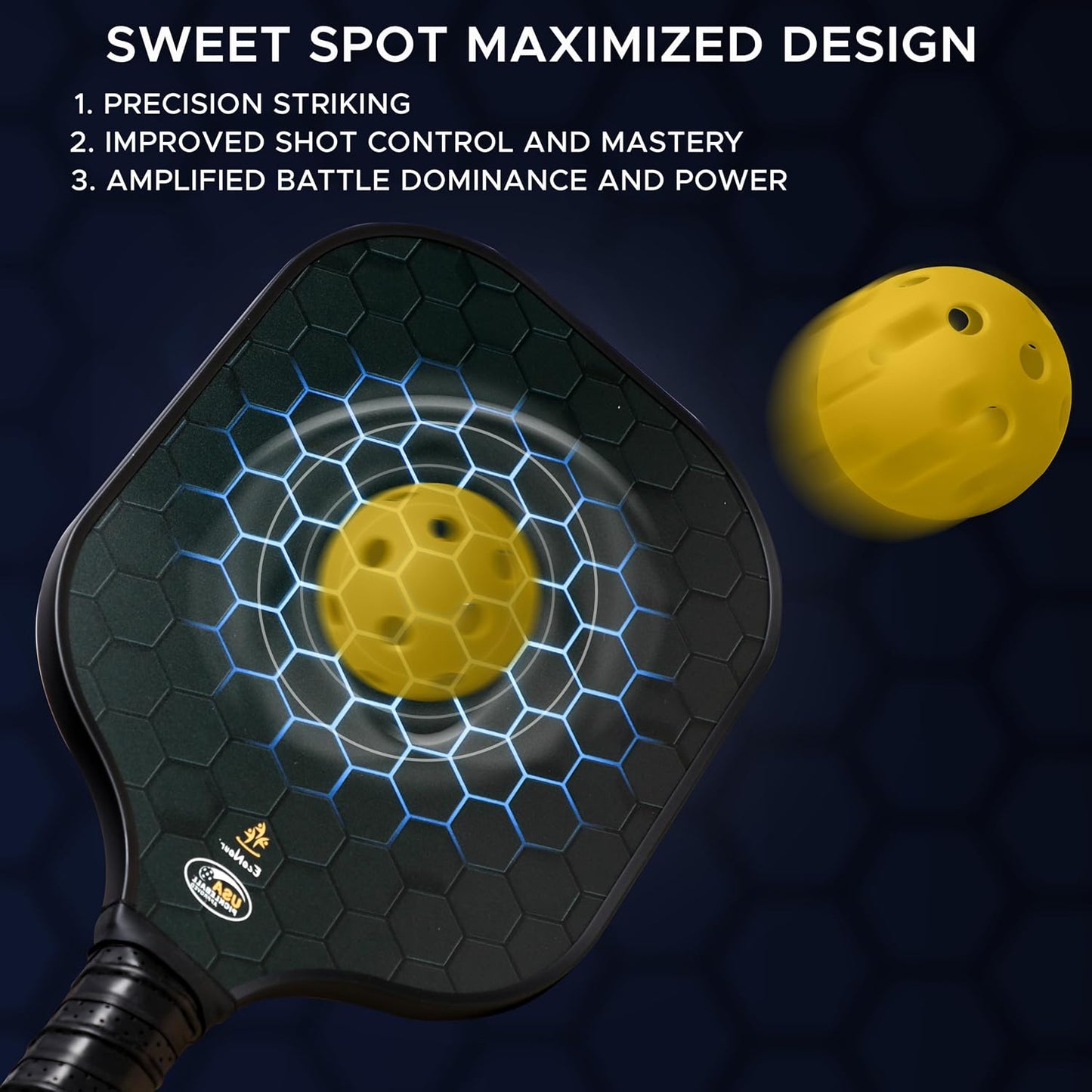 Set pickleball fibra vidrio ligera antiderrap