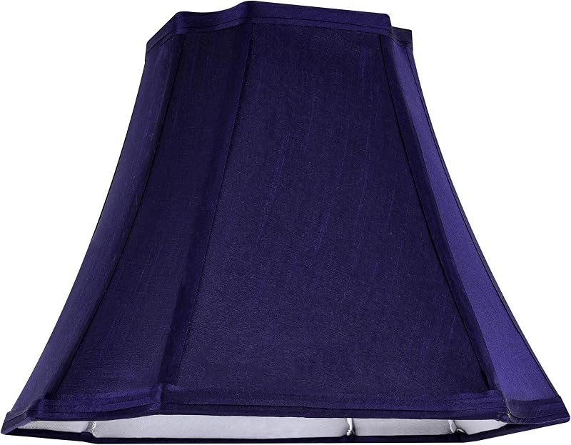 Pantalla lámpara cuadrada azul 6.5x13.2" seda sintética