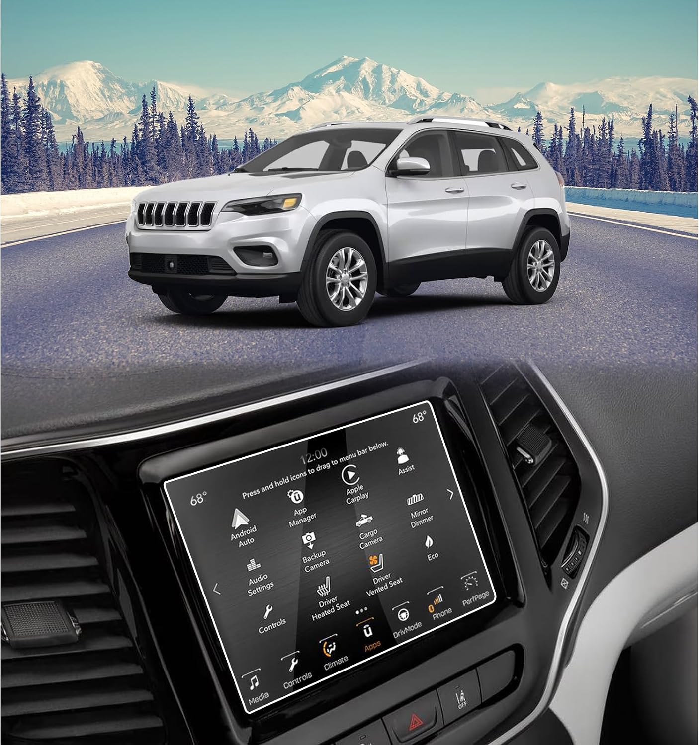 Protector pantalla Jeep Cherokee Uconnect 8.4" 9H