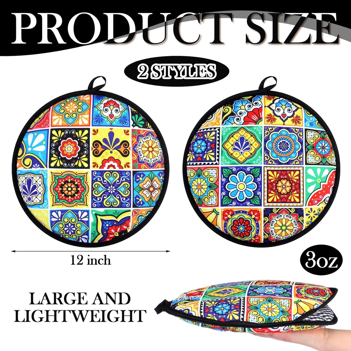 Bolsas calentadoras tortilla 12pulg color azulejo mexicano talavera