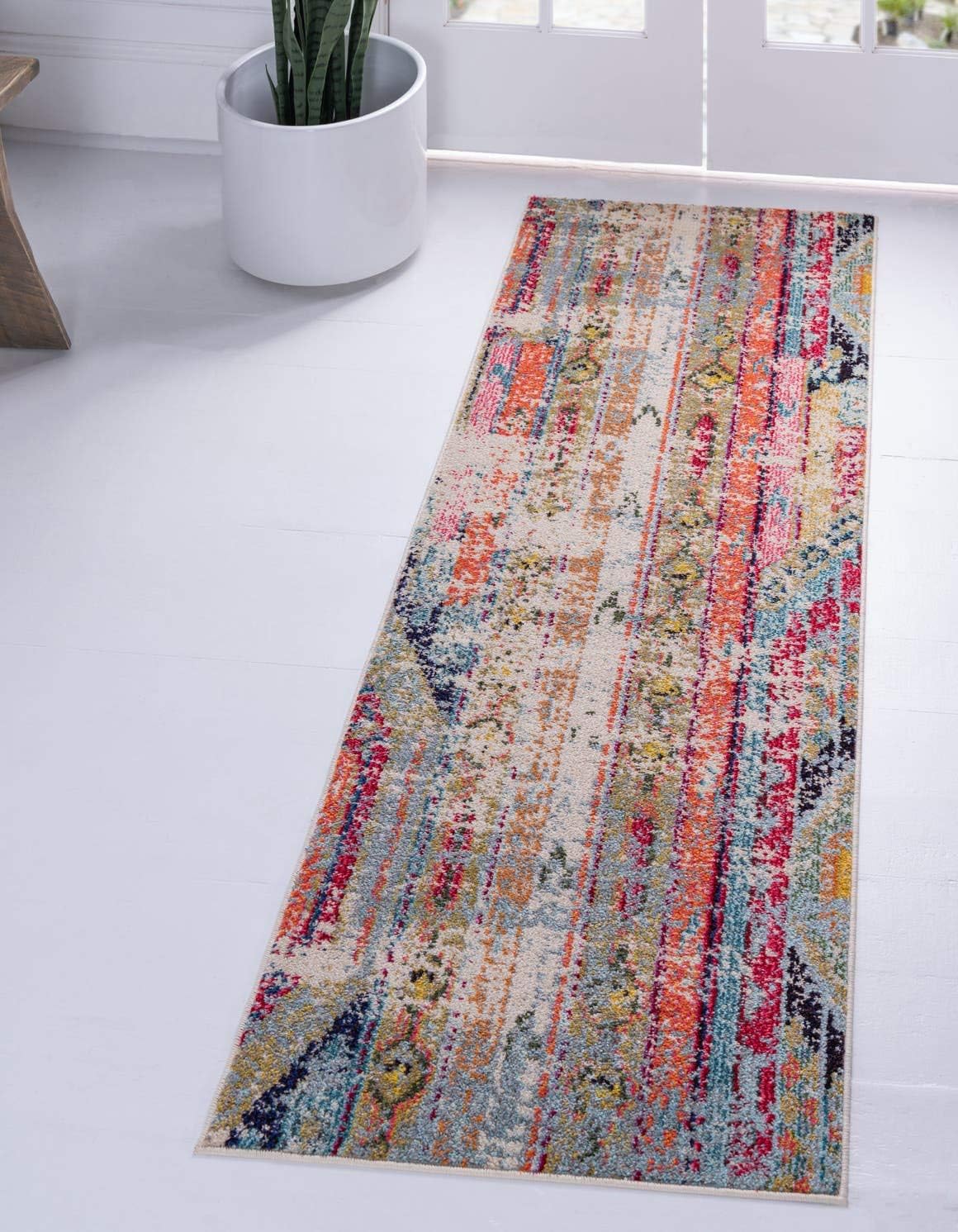 Tapete bohemio tribal multicolor polipropileno