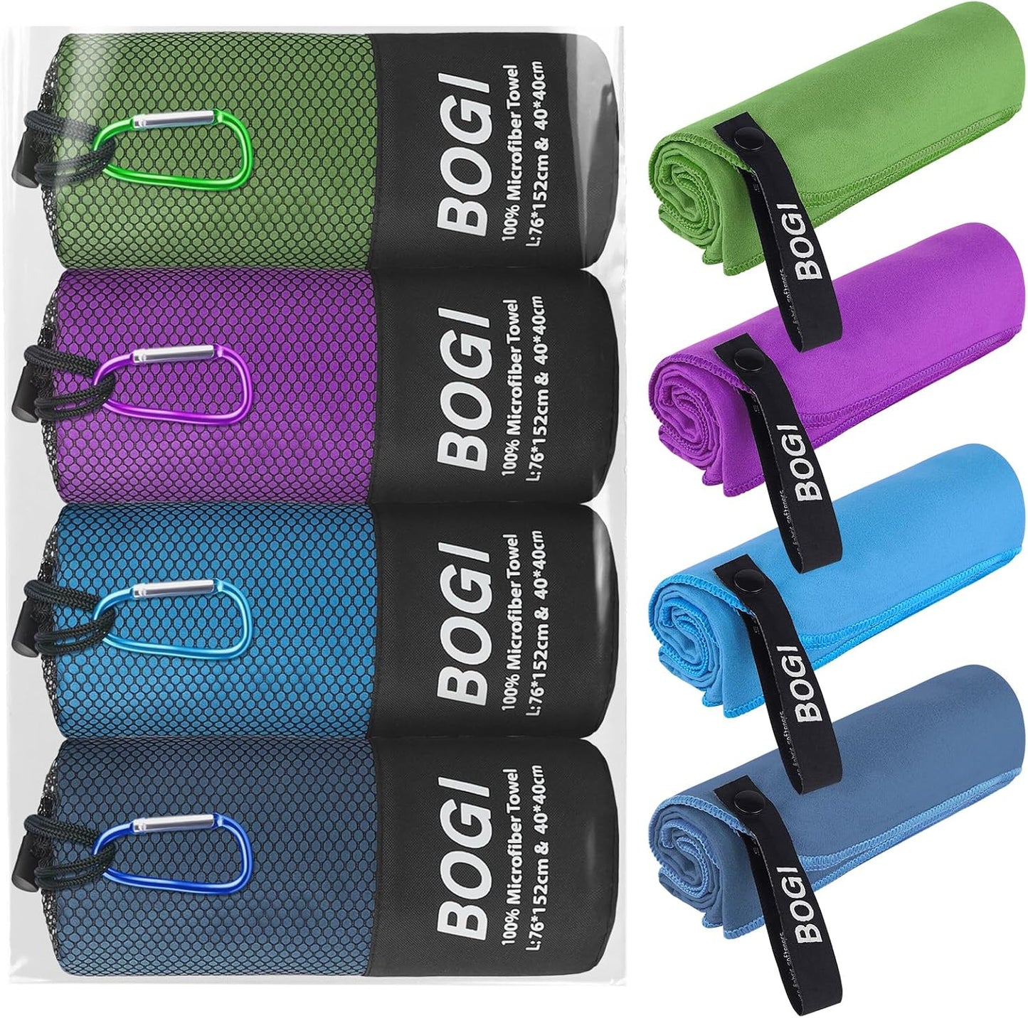 Set 8 Toallas Microfibra Viaje Deportes Secado Rápido