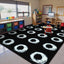 Alfombra educativa niños 7.5x13ft negra abstracta