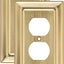 Placa pared dúplex 1 banda metal arquitectónico oro cepillado pack 2