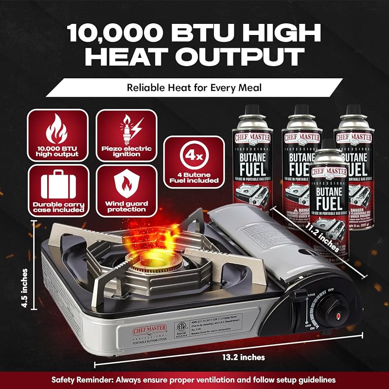 Estufa butano encimera 10000 BTU piezoeléctrico con funda