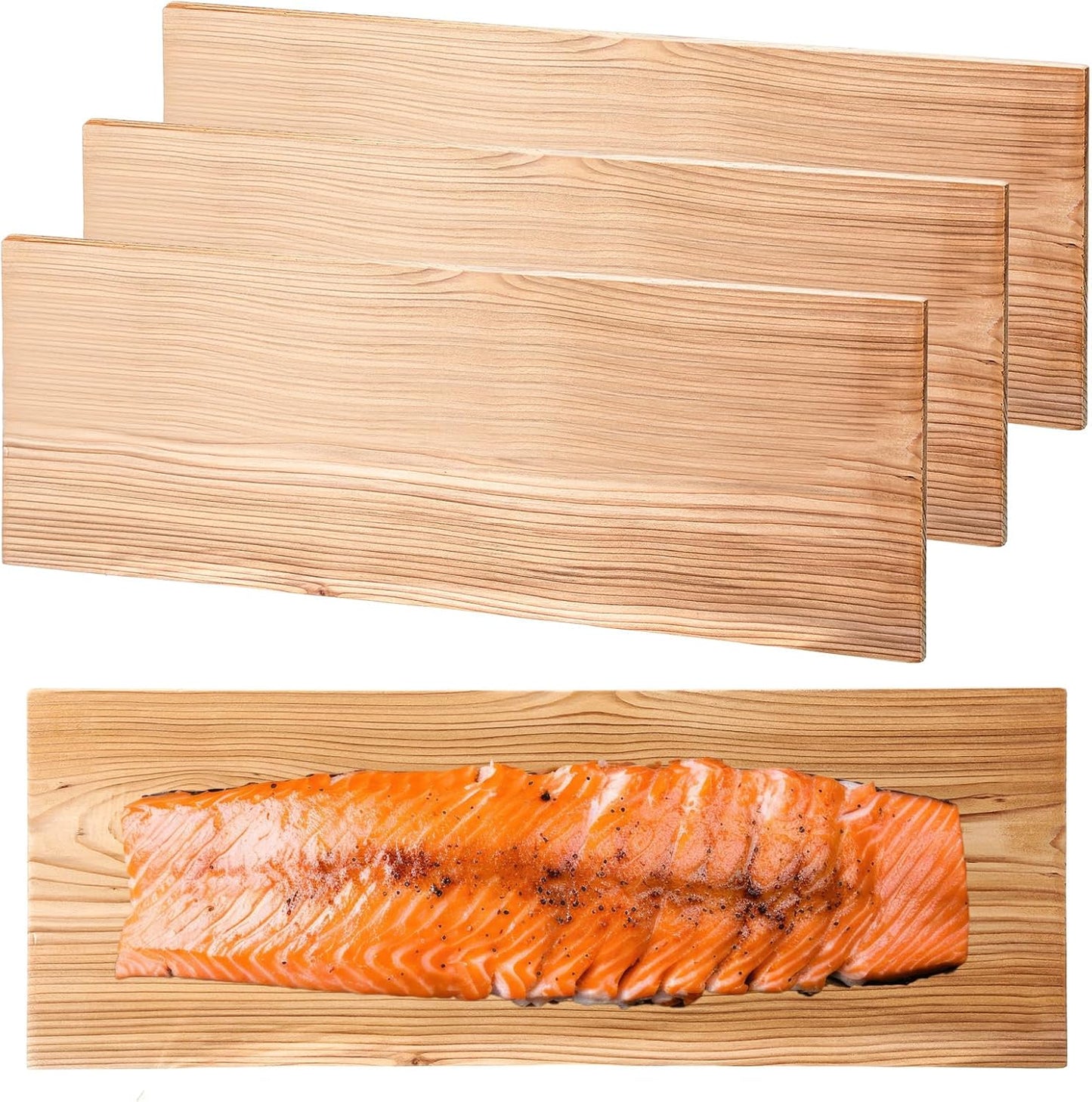 3 Tablones Cedro XL XXL Asar Salmón Carne Pescado 15x5.5"