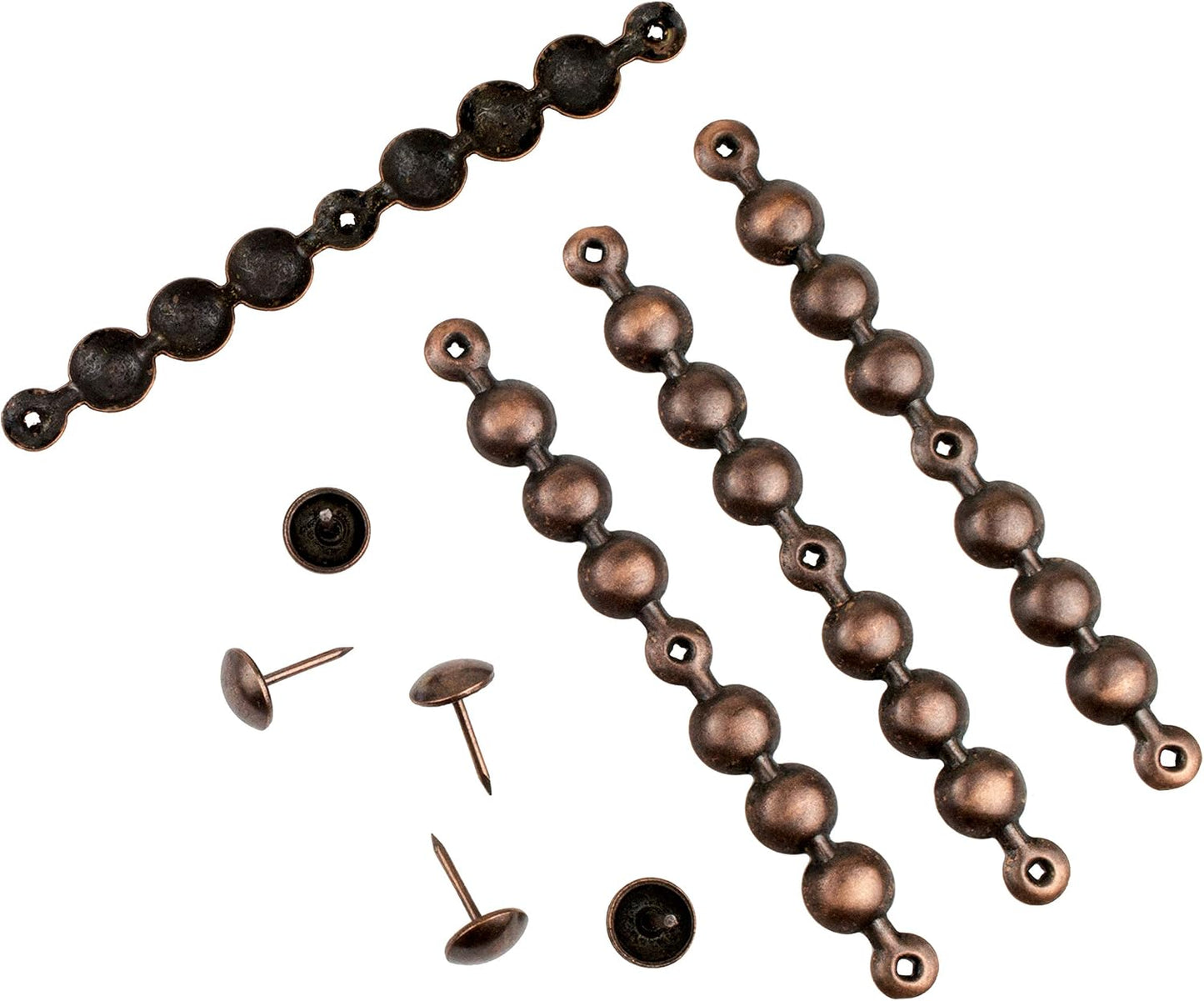 Clavos tapicería cobre antiguo 4pulg 7/16pulg 6.5yardas