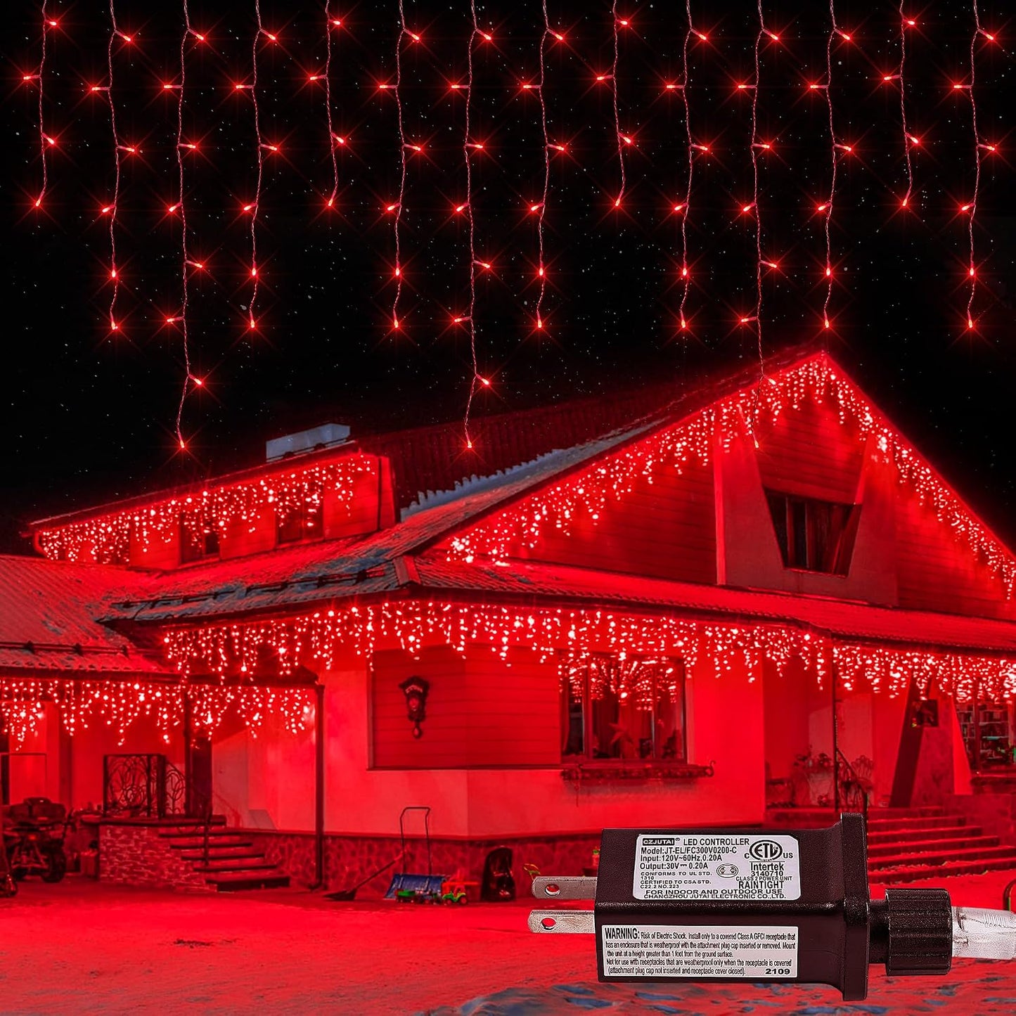 Luces navidad exteriores 300 LED 33pies 8modos colgantes