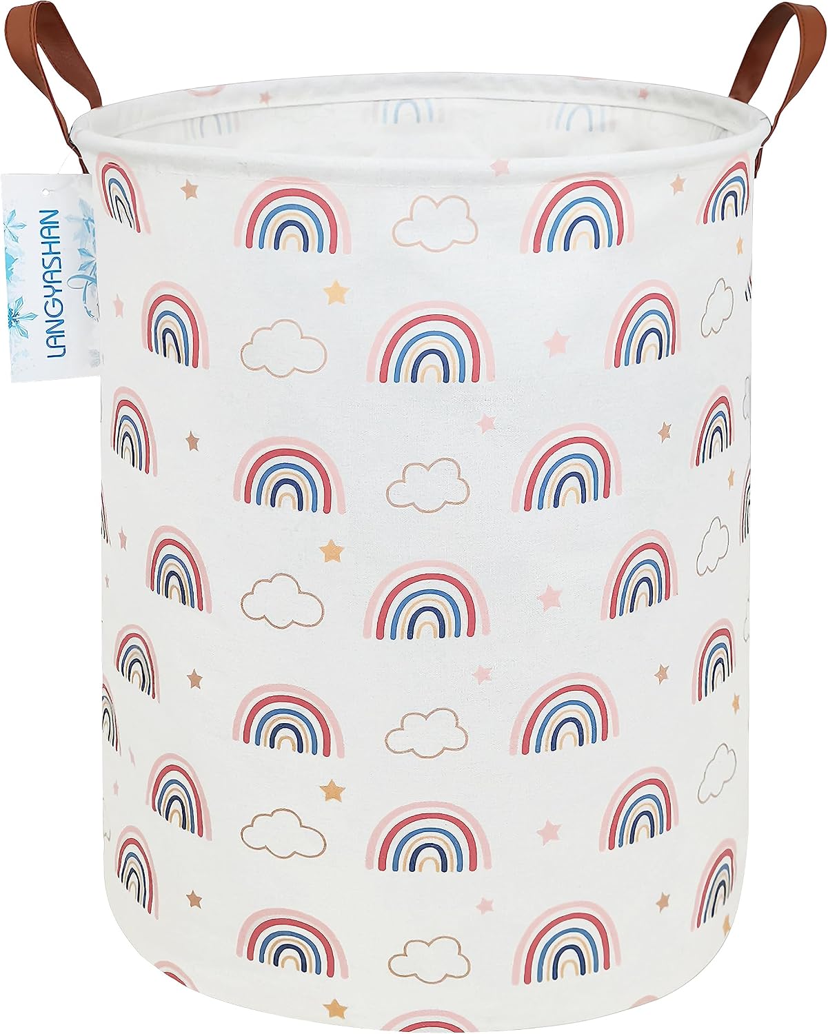 Cesta lona plegable para lavandería y juguetes arco iris