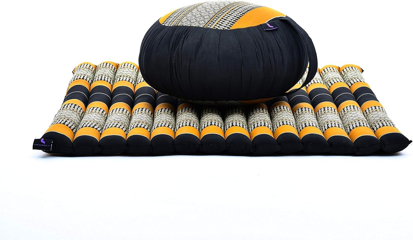 Set 2 almohadas meditación Zafu y Zabuton rellenas Kapok