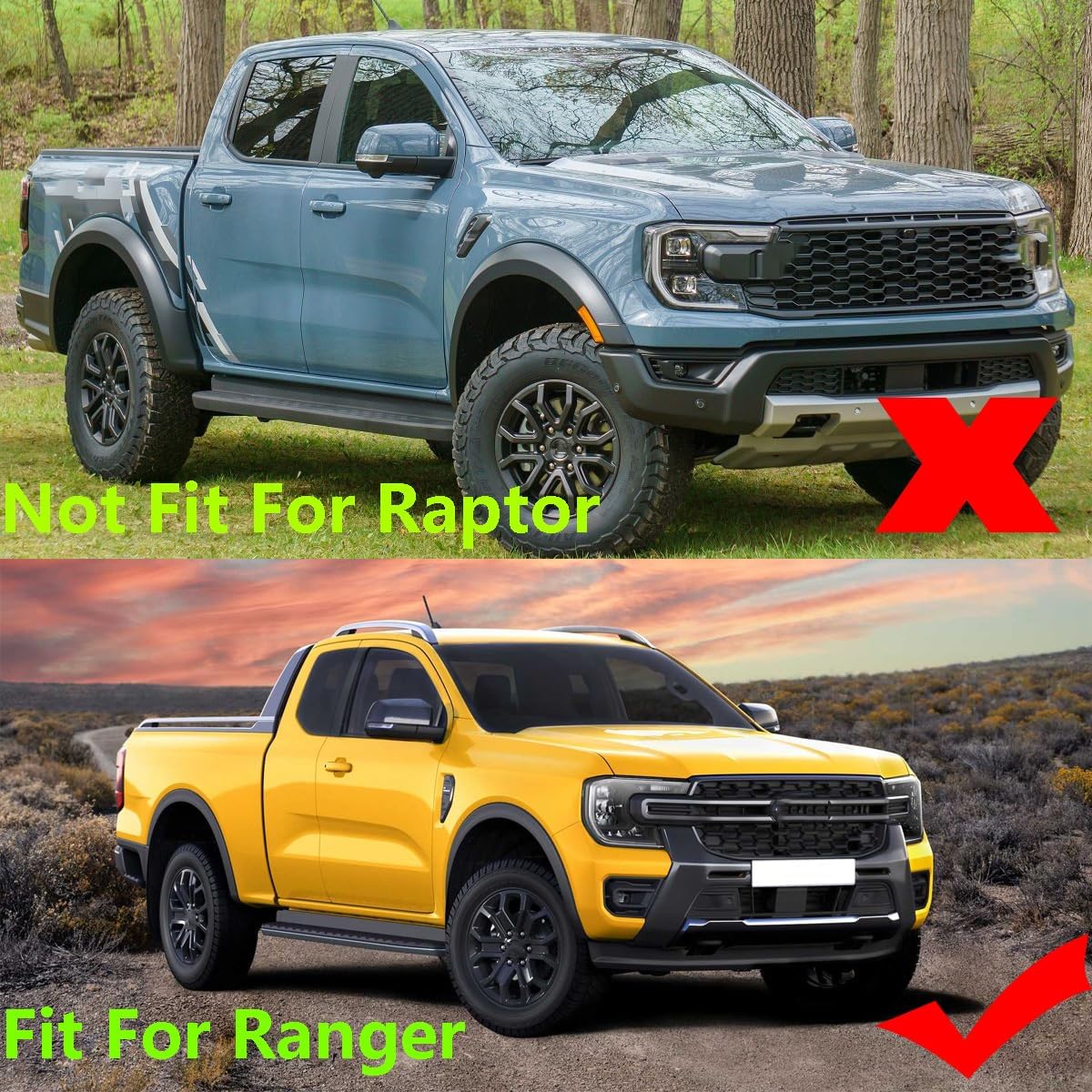 4 Pzas Aletas Guardabarros Ford Ranger 2024-25