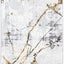 Alfombra pasillo 2x8ft gris y dorado diseño moderno