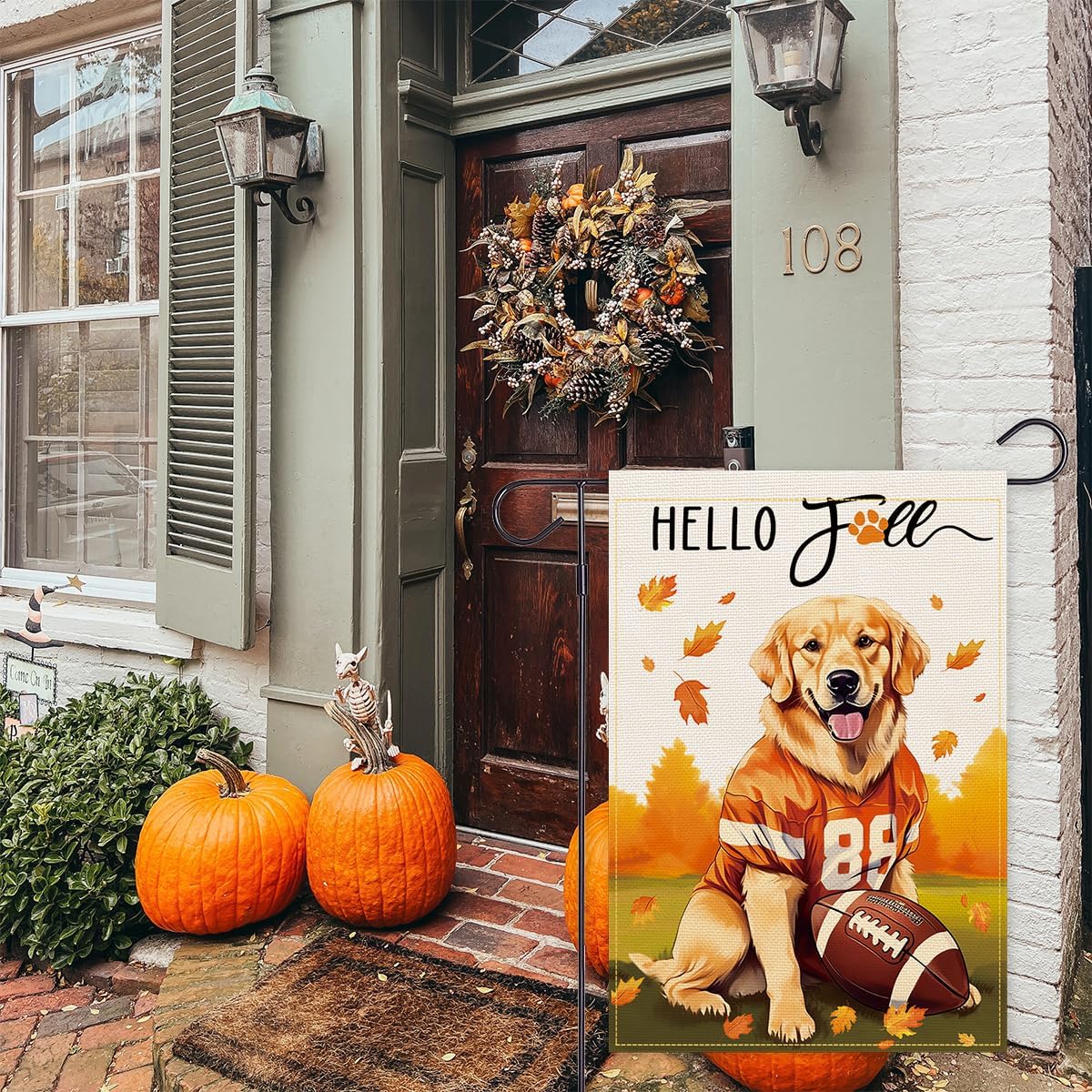 Bandera jardín Golden Retriever otoño decoración patio