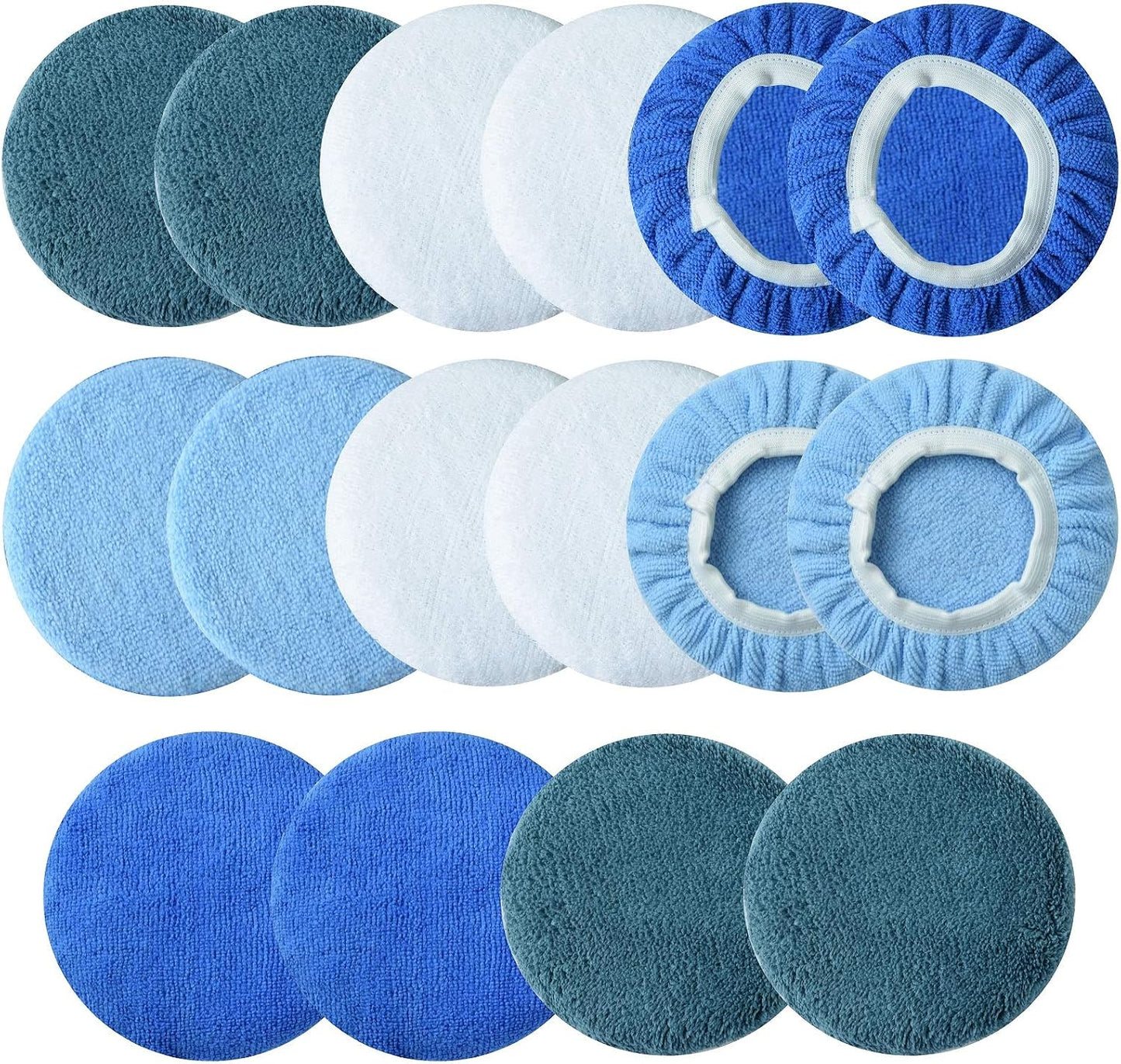 16 Almohadillas Microfibra 5-6pulg Encerado Coche