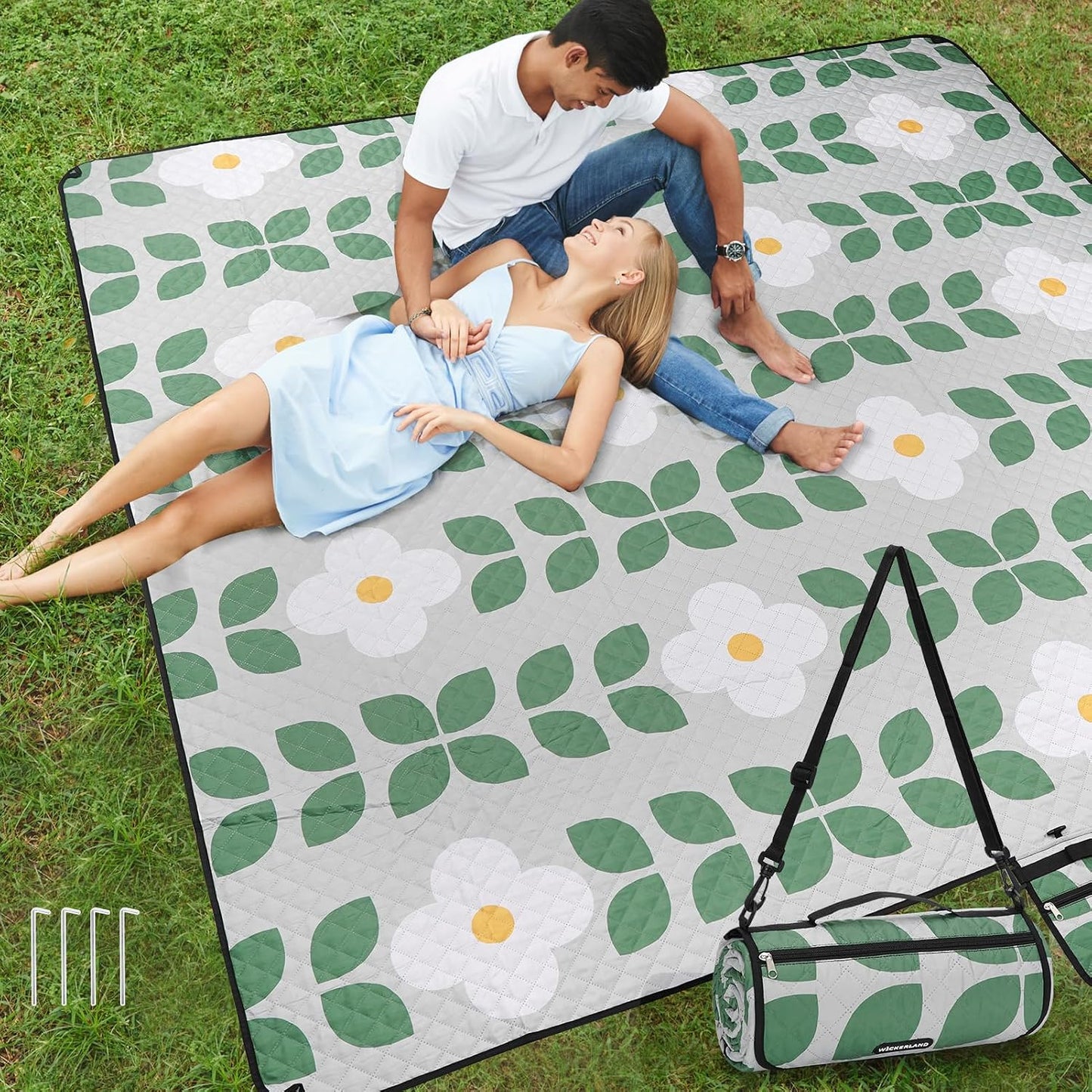 Manta picnic extragrande impermeable con correa hombro