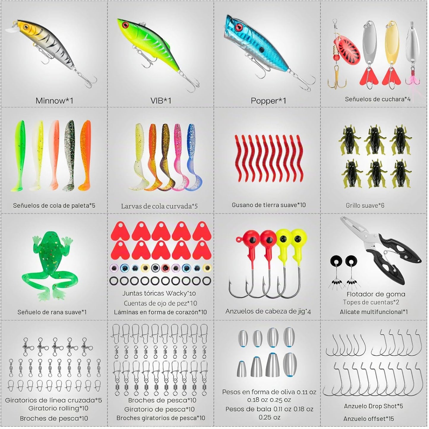 Set Cebo Pesca con Caja Incluida para Hombres
