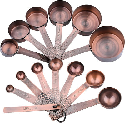 Set 6 Tazas y 7 Cucharas Medidoras Acero Inox para Cocina
