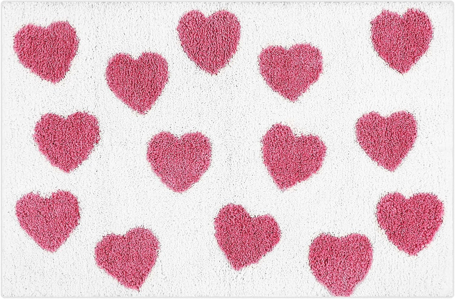 Alfombra baño con diseño corazón antideslizante lavable