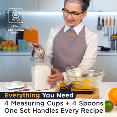 Set 8 Pzas Medidor Acero Inox con Manijas Coloridas