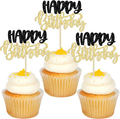24 Pzas Decoración Cupcakes Doble Capa Purpurina Fiesta