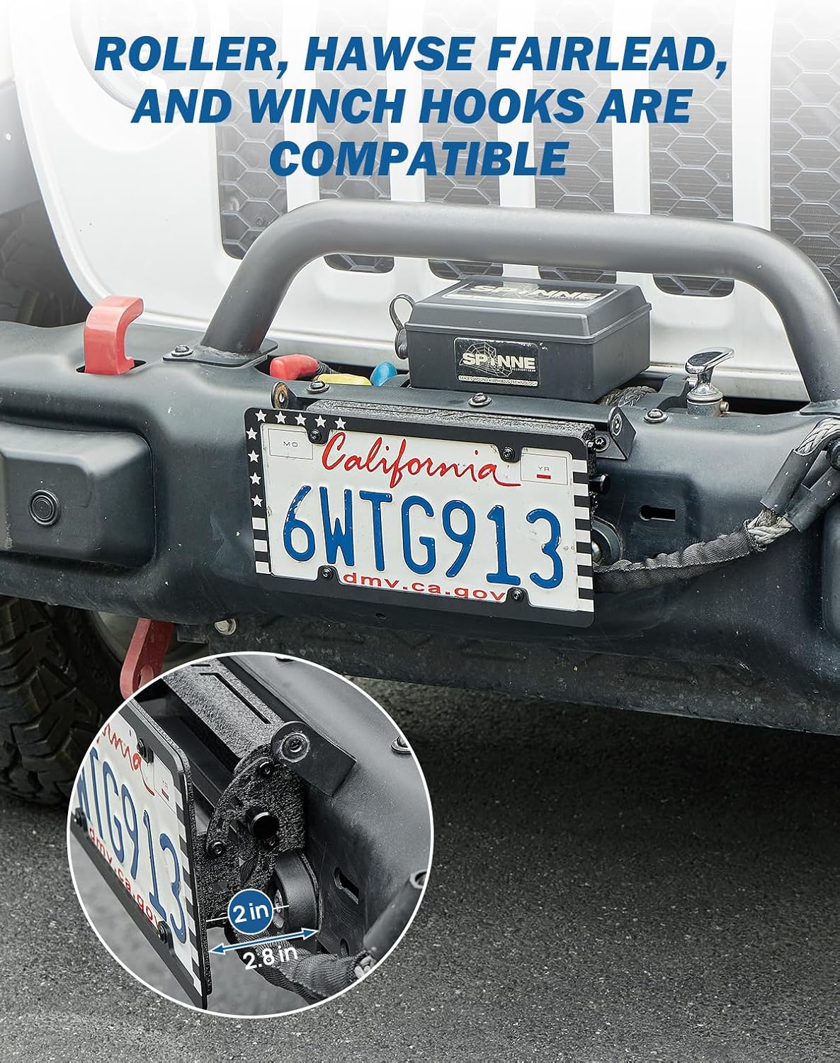 Soporte placa matrícula 10" para cabestrante hawse