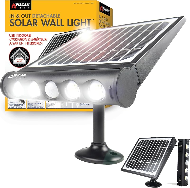 Luz solar LED pared 1000lm sensor movimiento impermeable