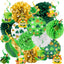 Juego decoraciones San Patricio faroles trébol pompones bolas panal