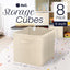 8 Organiz. Tela Beige 11x11" Plegables