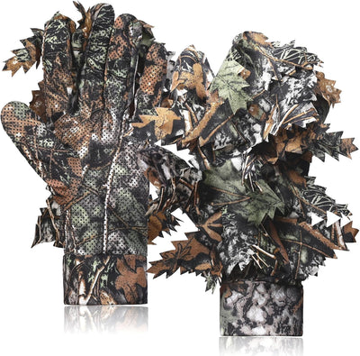 Guantes caza camuflaje 3D Leaf antiderrap ligeros