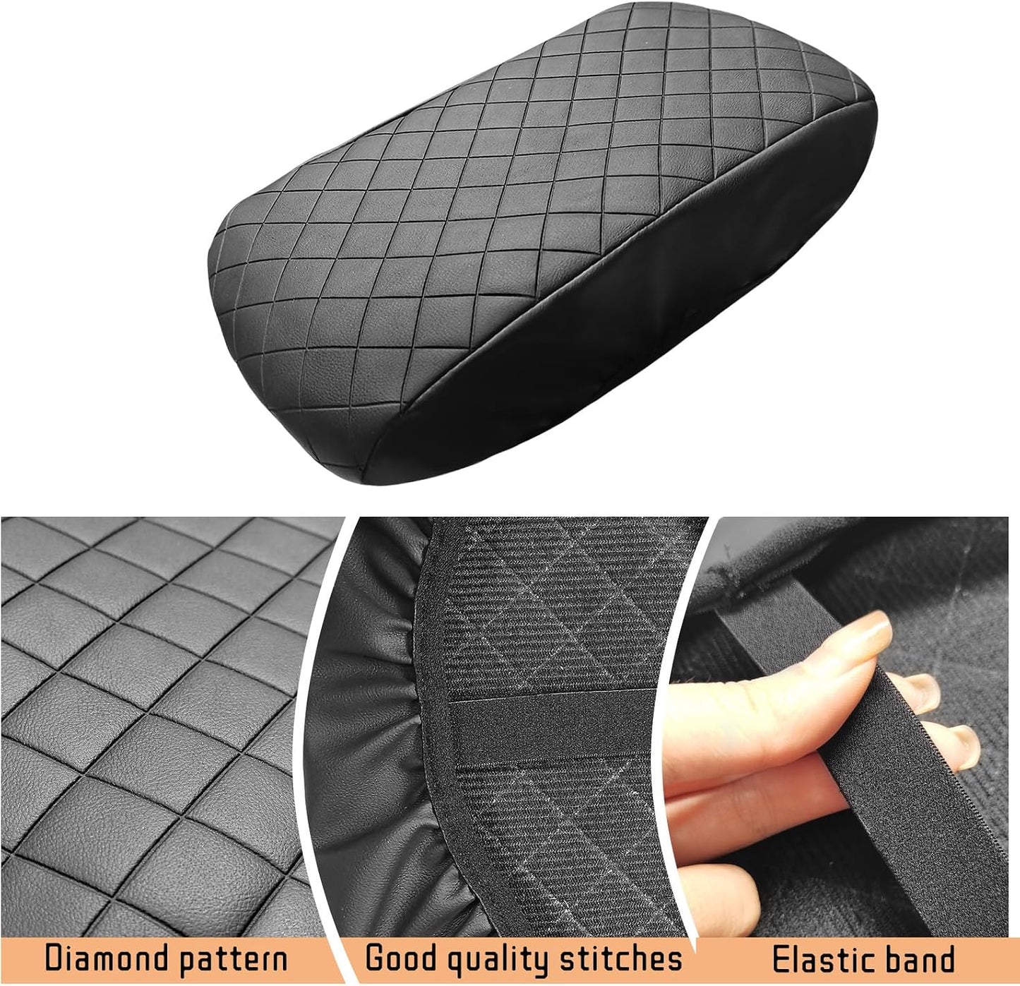 Funda consola Ford Fusion 13-16 cuero antiarañazos negro