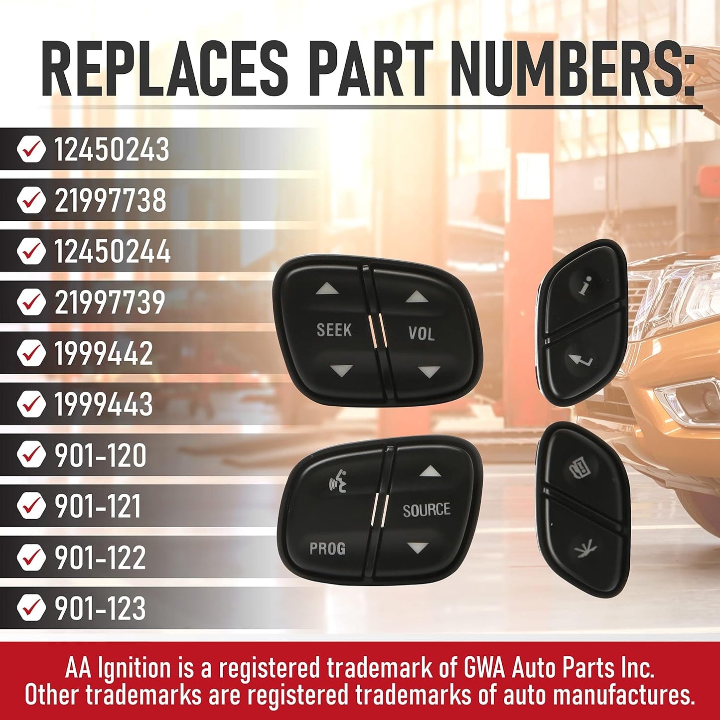 Kit reemplazo interruptor volante comp Buick Chevy 2002-09