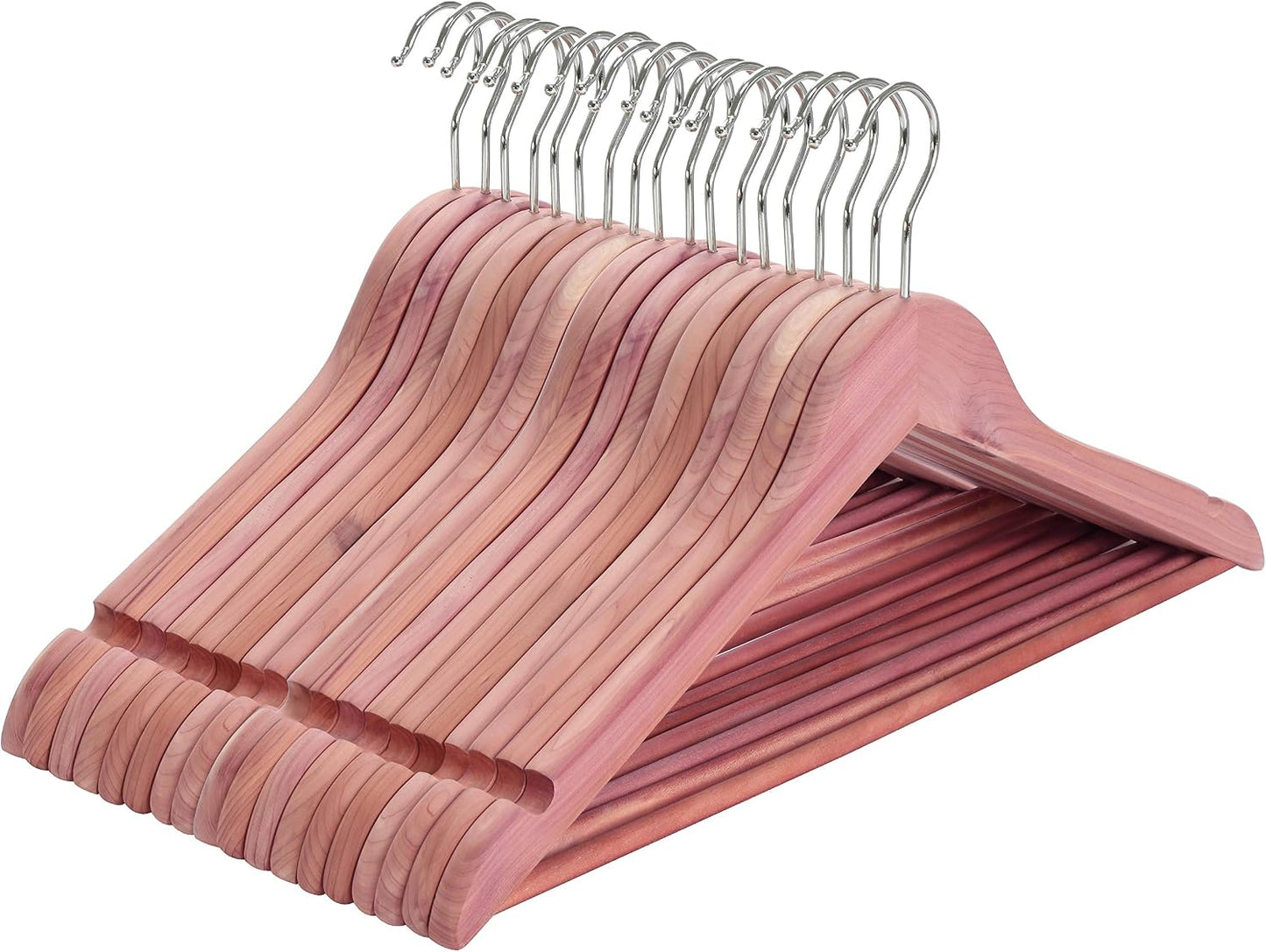 Perchas madera cedro rojo 18 pzas con gancho flexible