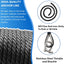 Cuerda anclaje 50ft x 1/2pulg trenzada sólida para barco negro
