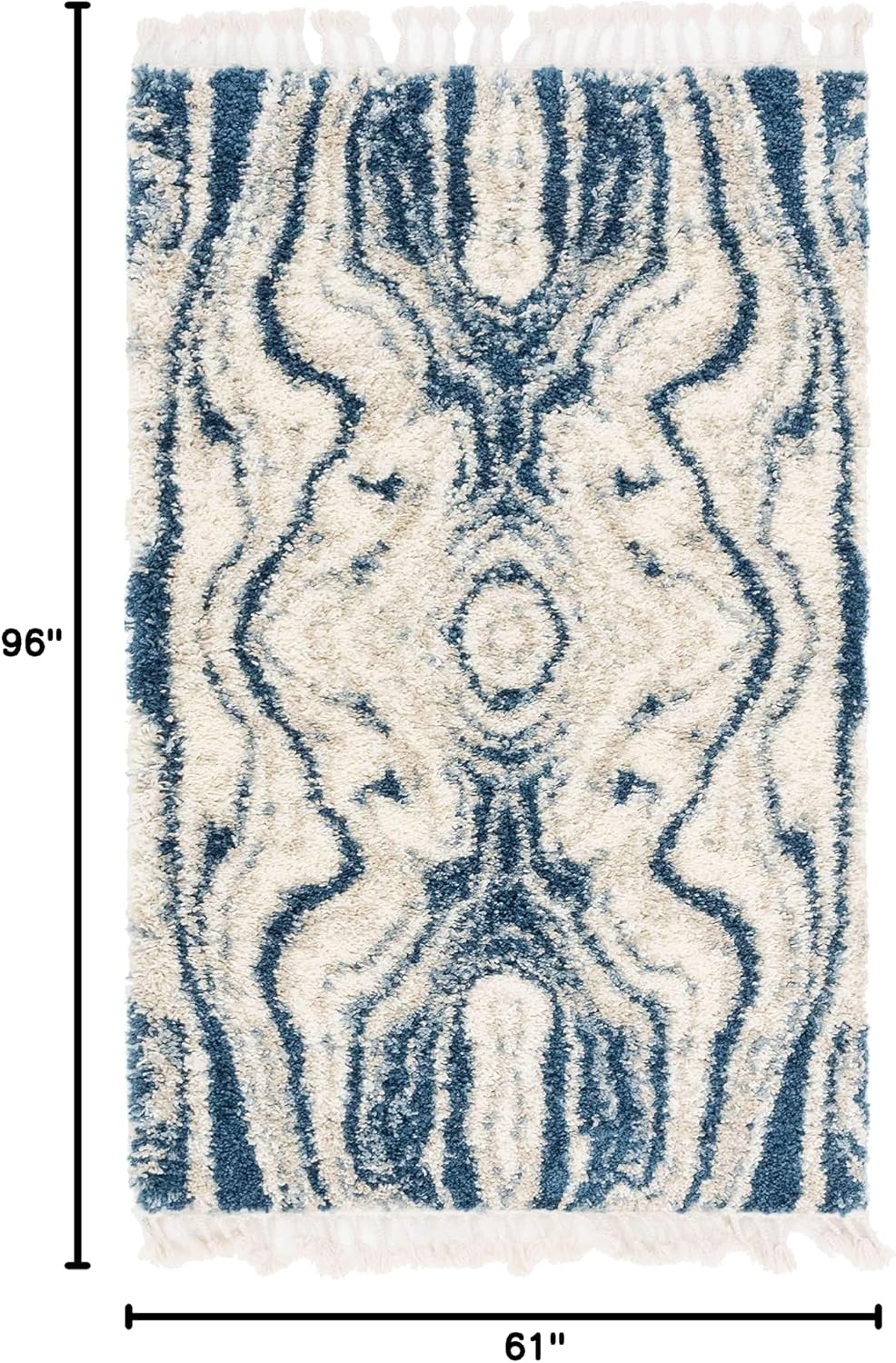 Alfombra área rectangular 5x8ft azul/gris