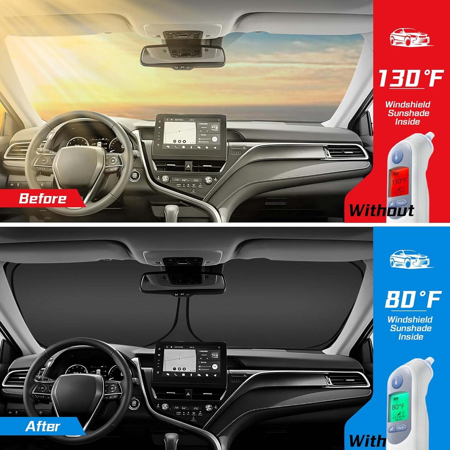 Parasol plegable para Chevy Camaro 2016-24 bloquea UV