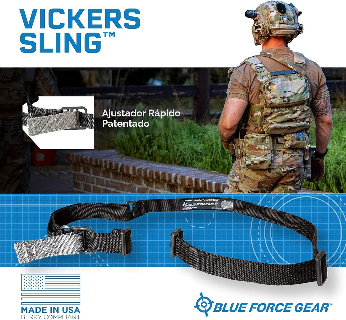 Eslinga 2 puntos Vickers ajustable 54-64pulg