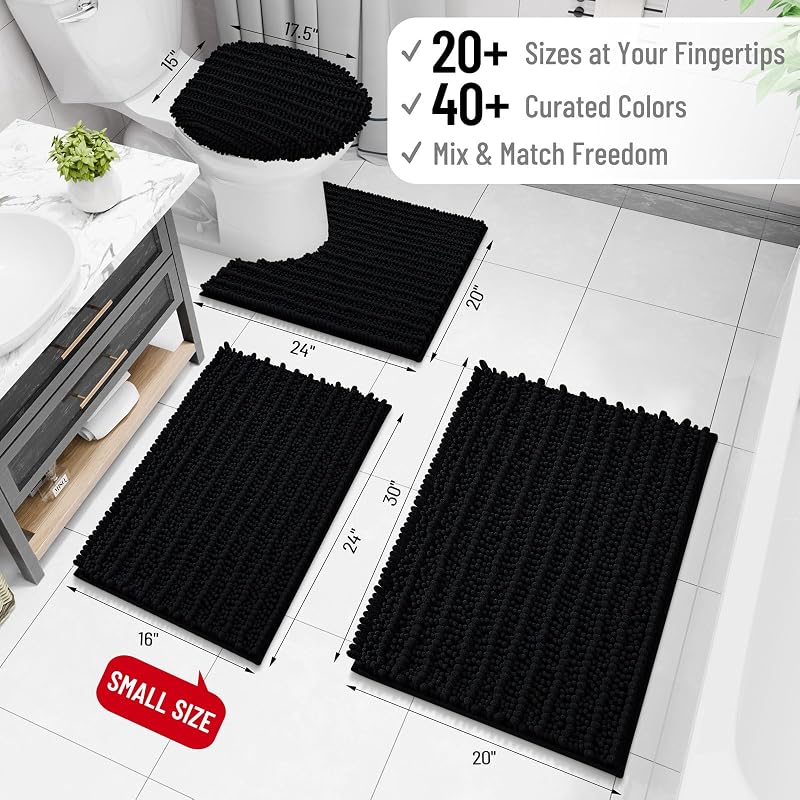 Alfombra baño chenilla extra suave antiderrap 30x17