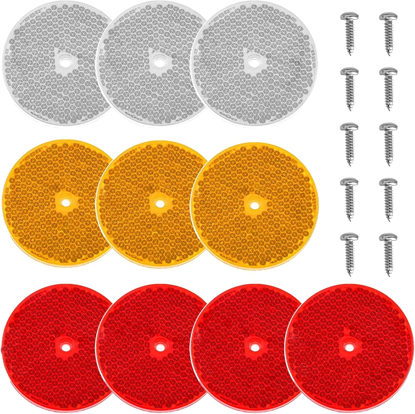 10 Pzas Reflectores Redondos con 10 S Acero Inox