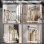 Soporte pared para abrigos negro 2 ganchos aluminio retráctiles