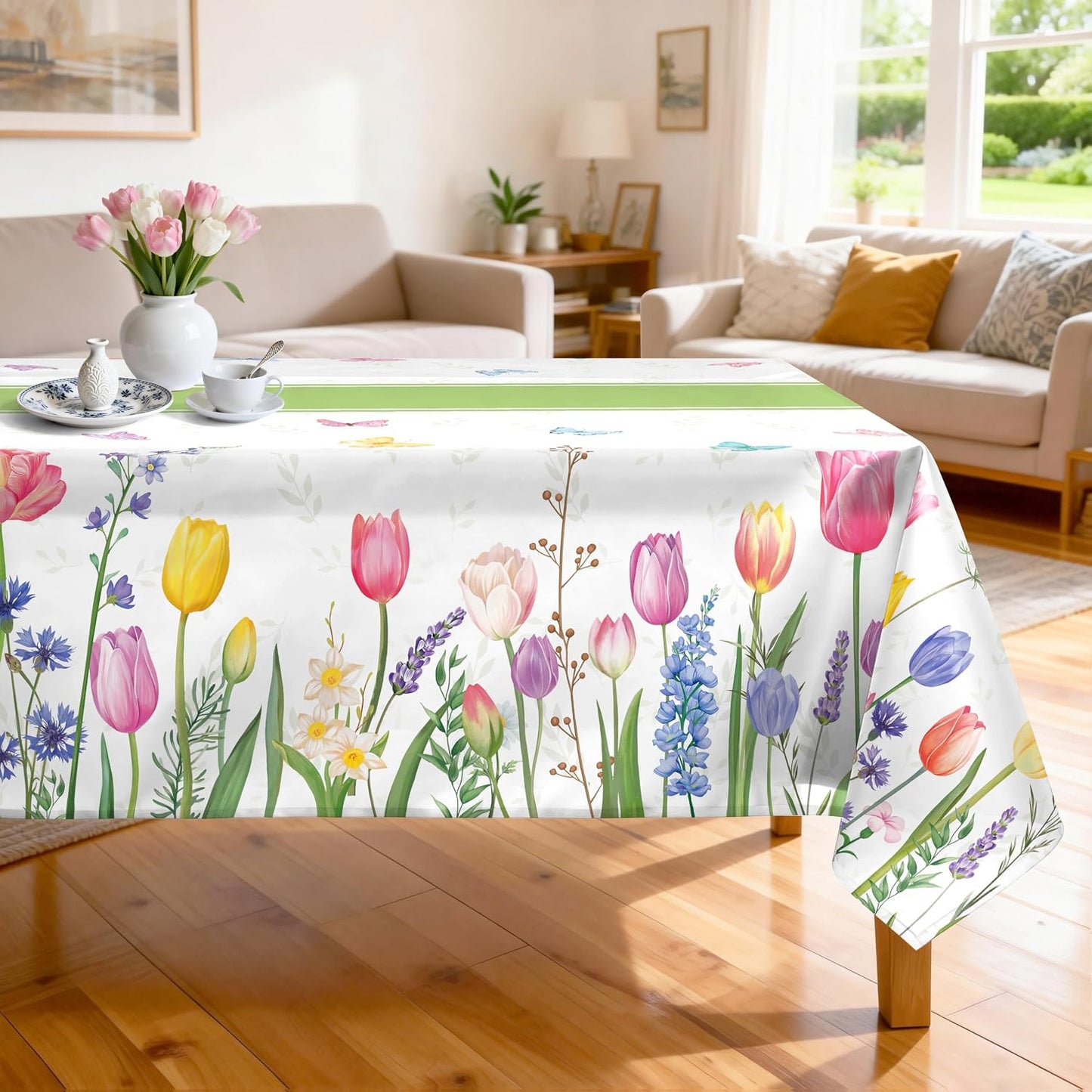 Mantel rectangular tulipán poliéster 60x84pulg lavable