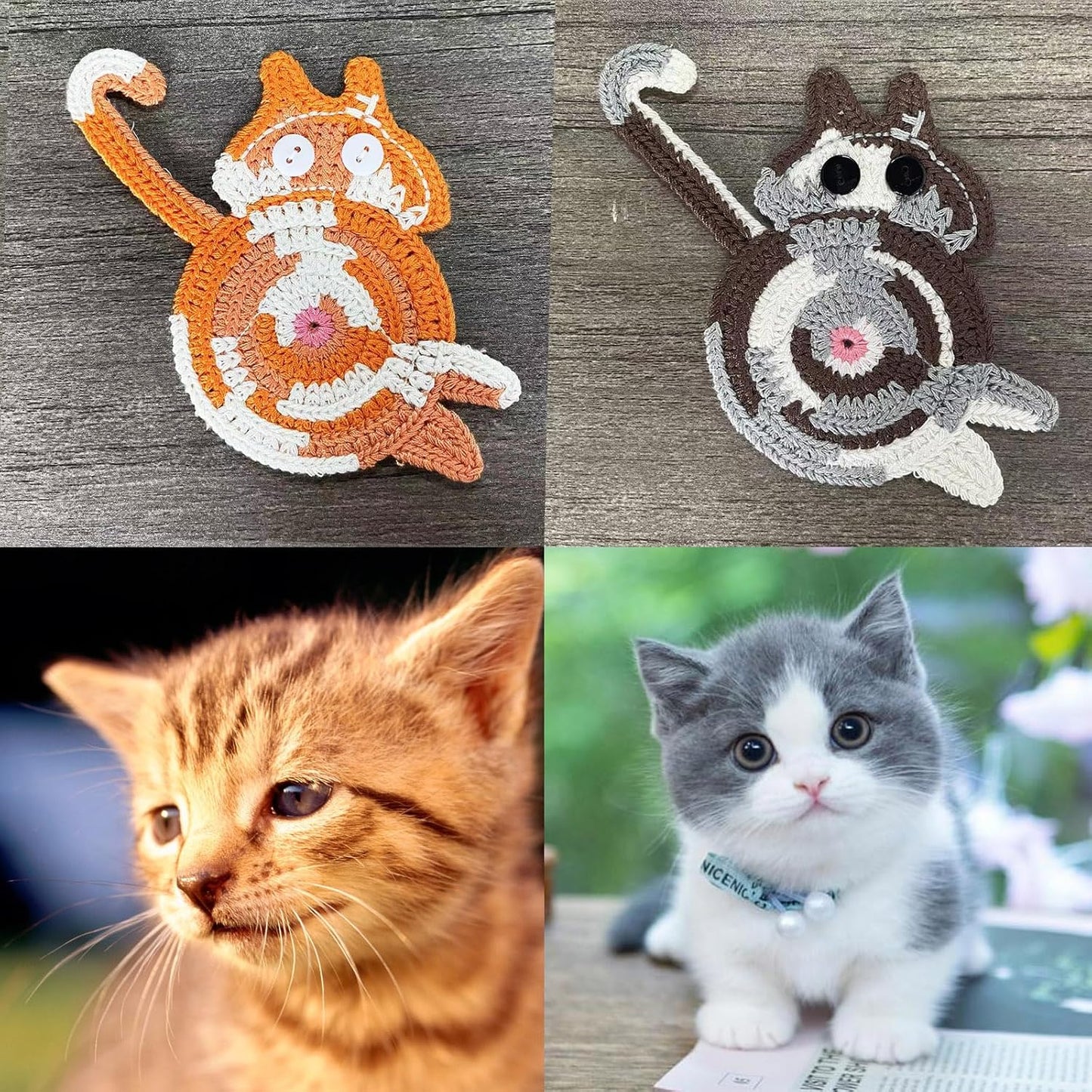 3 Posavasos Tejidos para Gatos Regalo Amantes