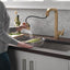 Grifo cocina dorado cepillado rociador extraible