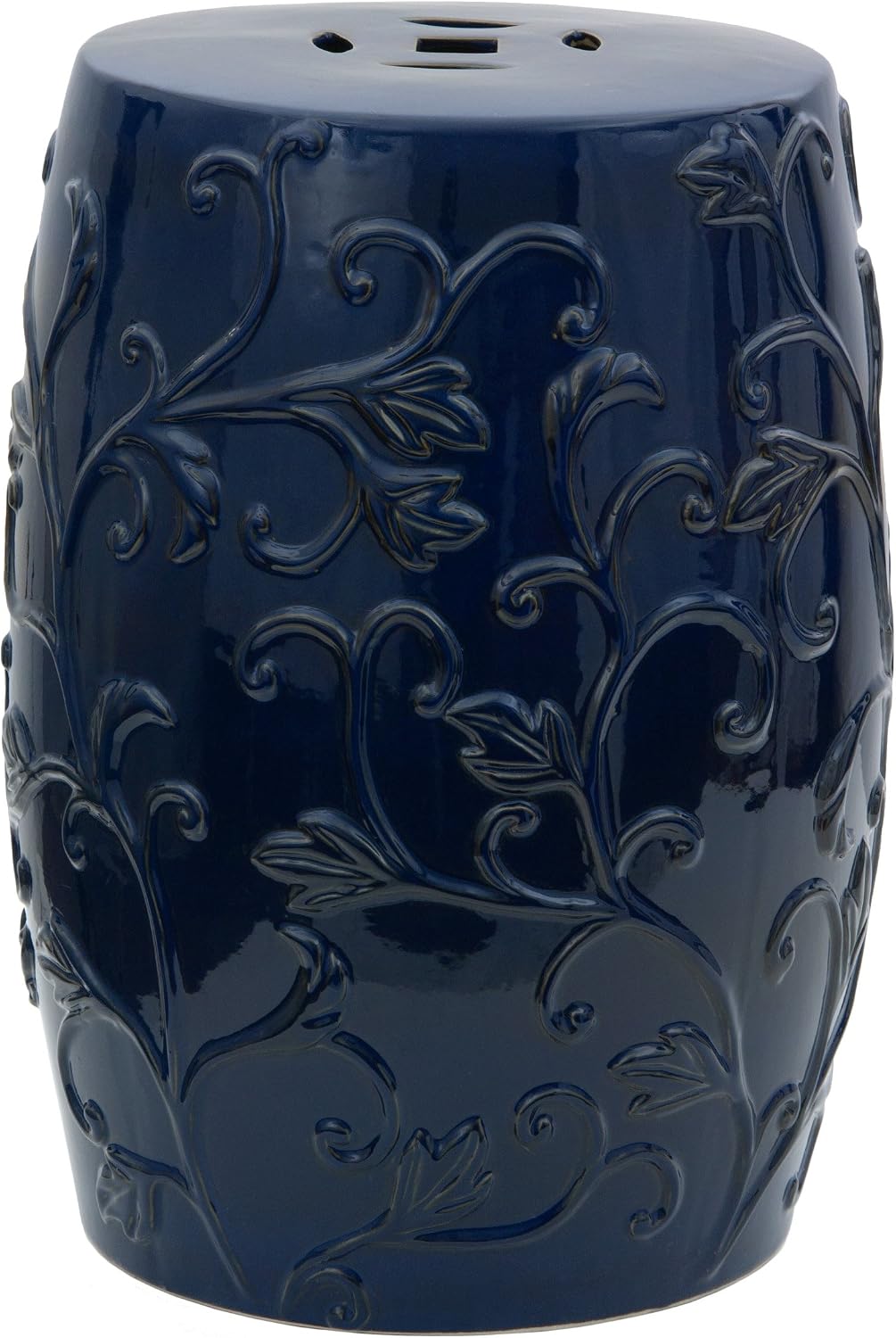 Taburete jardín porcelana 18pulg color azul oscuro