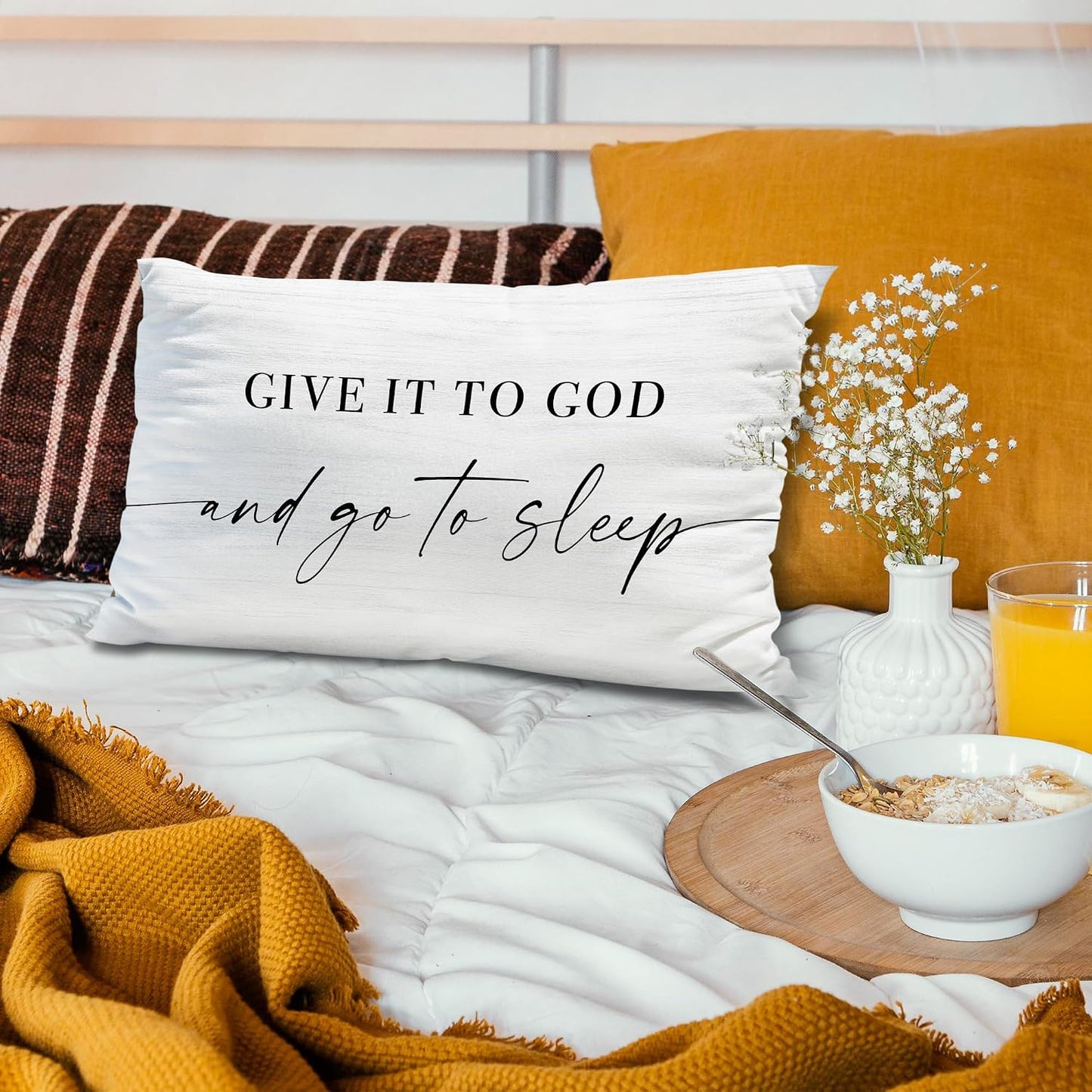 Fundas almohada decorativas 12x20pulg blanco